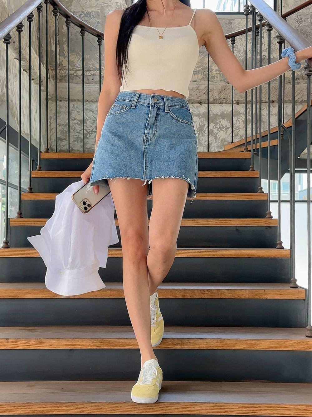 ★Karen Millen★ストレッチデニムスナッフルトリムミニスカート ☆Karen Millen☆ストレッチデニムスナッフルトリムミニスカート